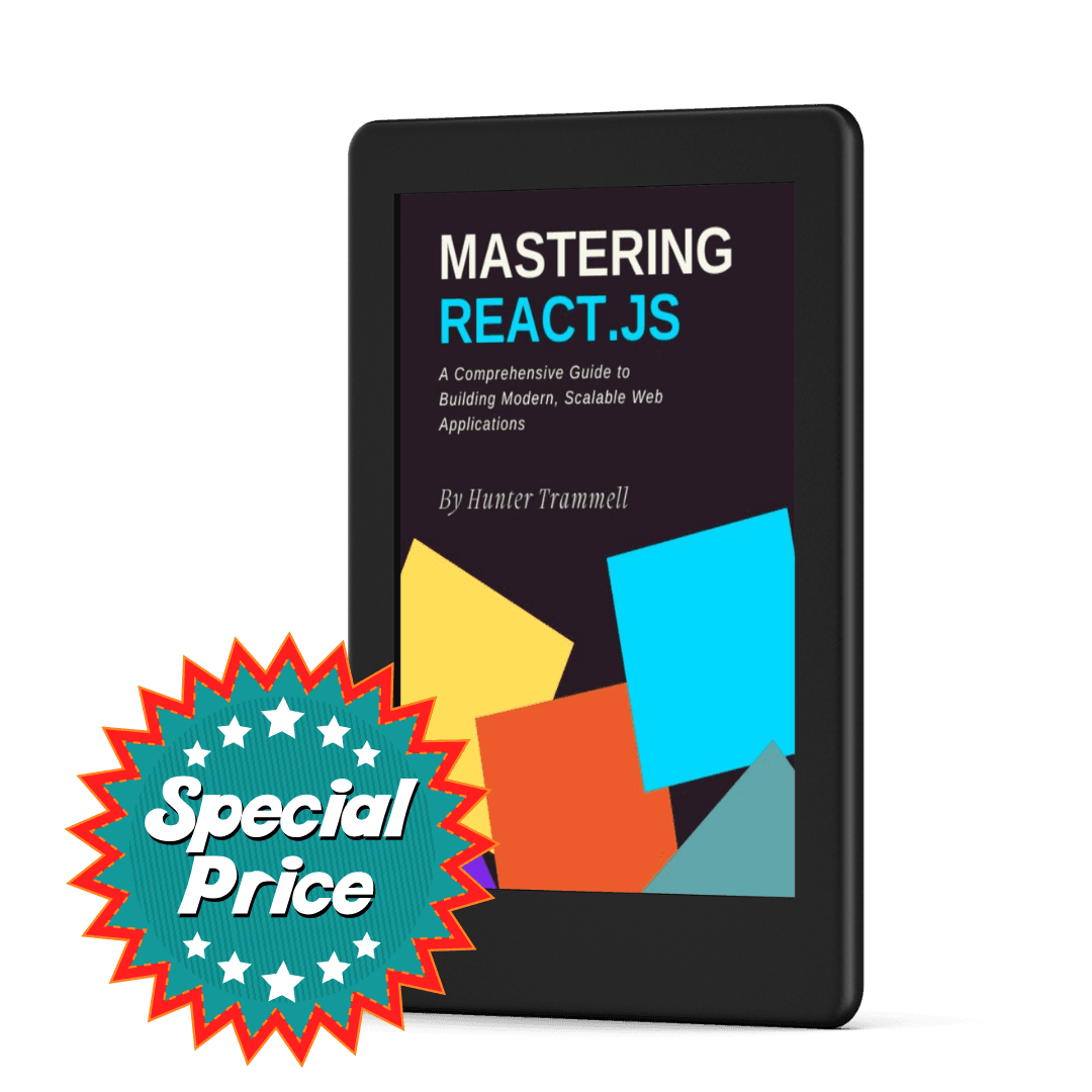 Mastering React cover on a screenreader